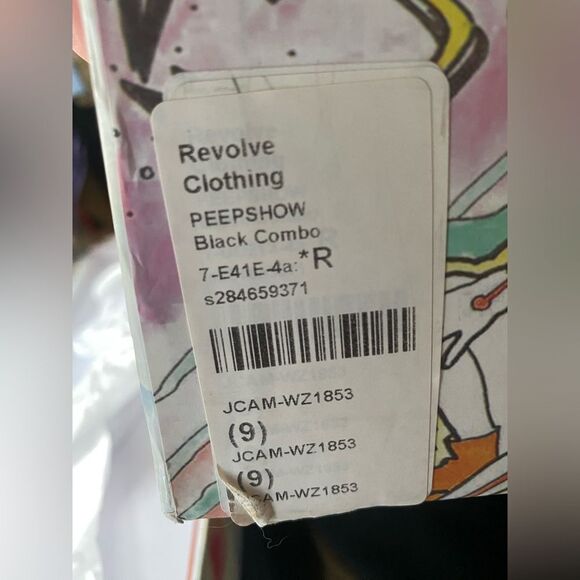 Jeffrey Campbell Revolve Peepshow Boots Black mesh suede high heels shoes 9 FLAW - Picture 12 of 15